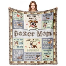 Boxer Gifts, Boxer Mom Throw Blanket Boxers Gifts 60"x50" Boxer Mom-light Green
