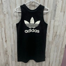 New ADIDAS X UO Mini Tank Dress Logo Black Lace Knit Trefoil Logo Graphic Small