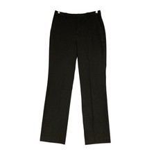 Uniqlo Pants Womens L Black Twill Straight Zip Waist Stretch Workwear Office