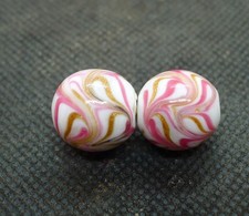 Lot 2 Perles Verre Collier Murano Ancien Antique Aventurine Venetian Glass Bead