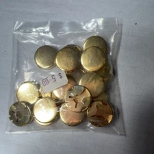 Package 20 Round Flat 5/8 X 1/8”Brass Button Covers