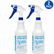 2-Pack Heavy Duty Spray Bottles, Adjustable Nozzle Plastic Trigger Sprayer for C