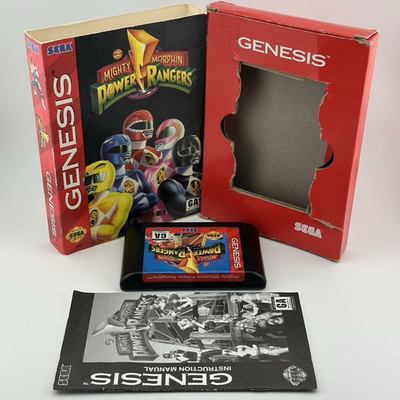 #ad Sega Genesis Mighty Morphin Power Rangers 1994 CIB Complete Box Manual TESTED $23.99