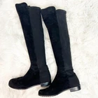 STUART WEITZMAN BLACK PANELED SUEDE LEATHER OVER THE KNEE BOOTS WOMENS SZ 9