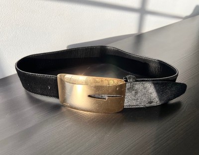 小物 AW1996 GUCCI by Tom Ford l belt Vintage AW96 1996 Gucci by Tom Ford G-Logo Buckle Pony-Hair Calf