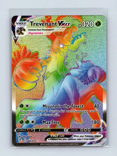 Trevenant VMAX 206/203 Rainbow Rare Evolving Skies Pokemon Near Mint
