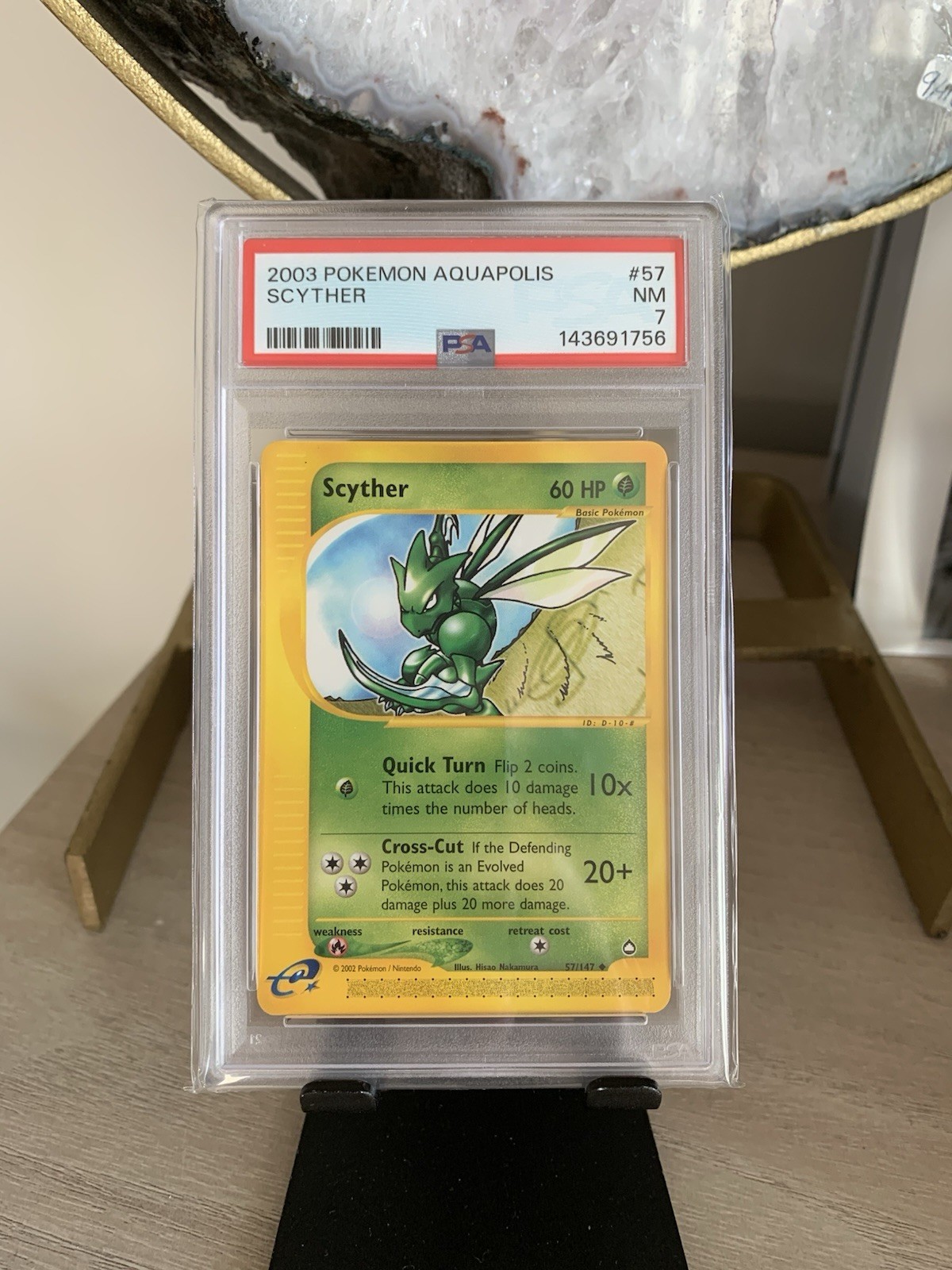 Scyther 057/147 Aquapolis 2002 (Hisao Nakamura) PSA 7