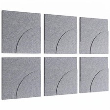 Keemute Large Acoustic Panels, 6-Pack 23.6  x 23.6  0.71", Light Gray