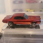 Hot Wheels Custom Cougar Redline Red 1:64 Mercury Diecast Car 1968 Opening Hood