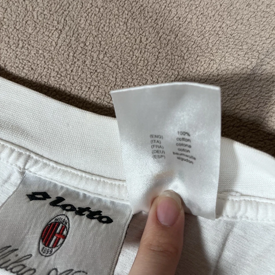 Винтажная мужская футболка Lotto Milan Opel 100% хлопок размер XL - Изображение 4 из 4