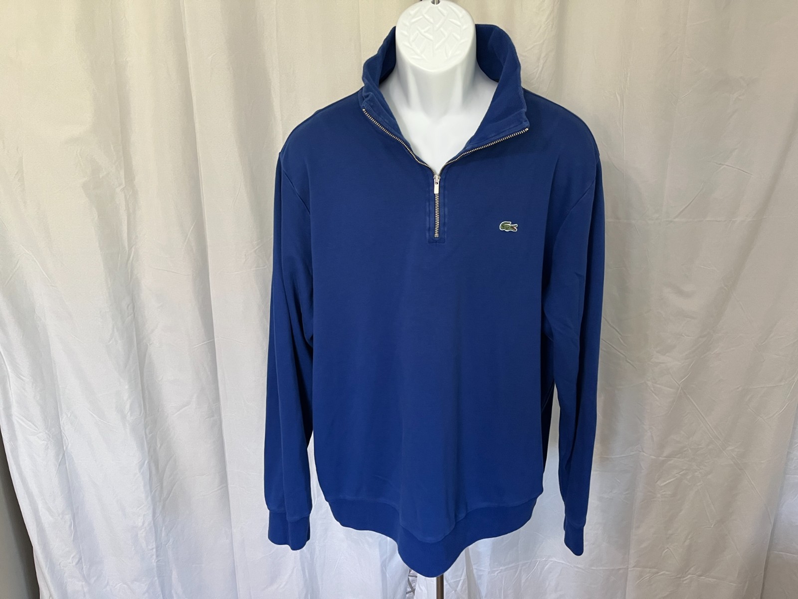 Lacoste Men's royal blue long sleeve 1/4 zip Sweater size 8 3XL