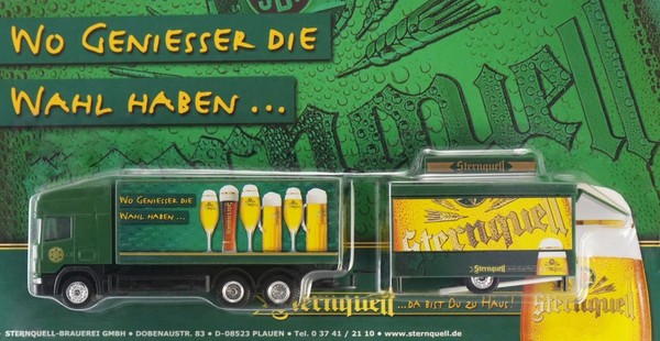 Sternquell Brauerei Plauen Scania Lkw Modell 1:87 Truck Mit AnhäNger Bierwagen-image