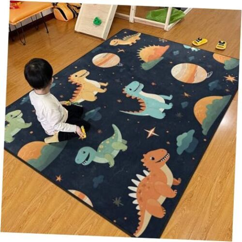 Dinosaur Rug, Kids Playmat Rugs - 5x7 Ft 6'8" x 5' (Rectangular) Baby Dinosaur