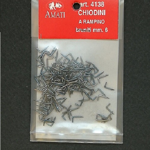 CHIODINI A RAMPINO BRUNITI 6mm AMATI 4138 ACCESSORI PER MODELLISMO NAVALE SCREWS
