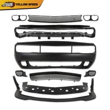Full Front Bumper Cover & Grille Hellcat Style Fit For 2015-23 Dodge Challenger