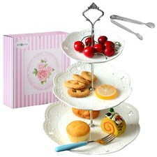 Cupcake Stand 3tier White Porcelain Cake Stand Dessert Standcupcake Standtea Par