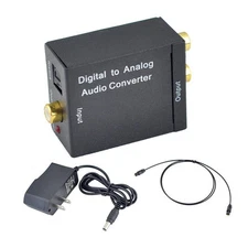 Digital Optical Toslink Coax to Analog L/R RCA Audio Converter Adapter TV Video