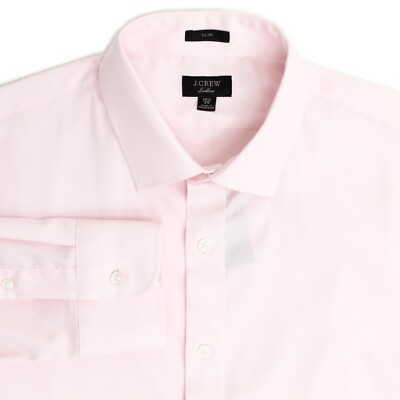 NWT Crew Pink Cotton Stretch Slim Fit Semi-Spread Collar