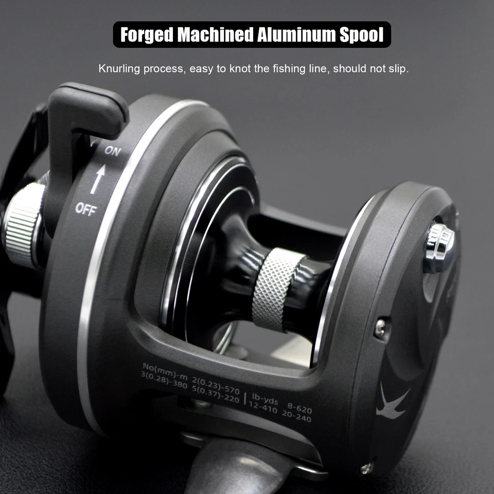 Обычная рыболовная катушка Star Drag 7:1 высокоскоростная для левой руки 24 фунта мощное сопротивление - Изображение 3 из 4