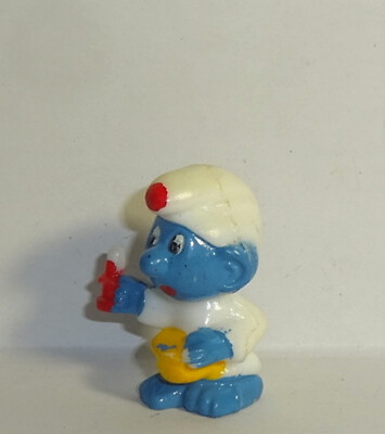 SCHLAFMÜTZE SCHLUMPF mit Quellnaht E. D. D. S. Schlümpfe 1983 ORIGINAL