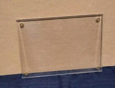 Vintage 5" x 7" Screw Down Holder Photo Picture Card Case - 4 Screw Slab Design