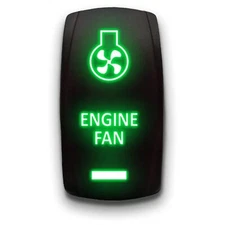 ENGINE FAN - Green - Laser Etched 5-Pin Double Pole Single Throw ENGINE FAN M...