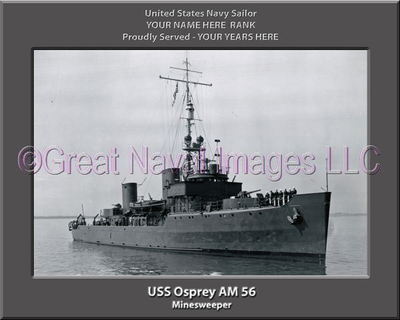 USS Osprey AM 56 Personalized Canvas Ship Photo Print Navy Veteran Gift