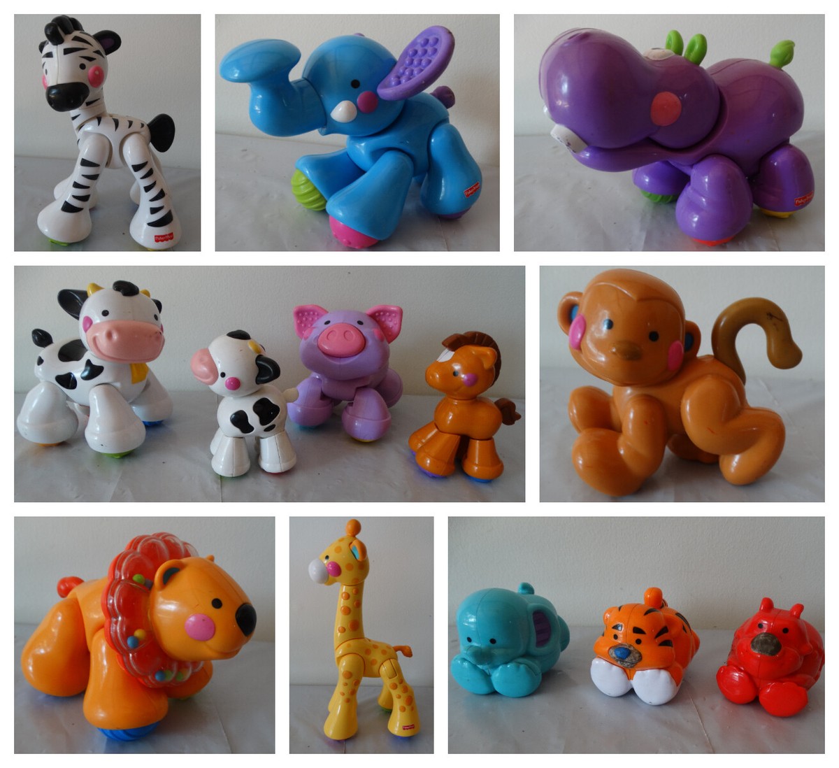 Fisher Price (フィッシャープライス) Amazing Animals Crocodile Tiger Pig Cow Hippo Set of 5