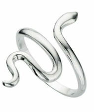 Sterling Silver Snake Ring 925 Hallmarked Size K - S British Made