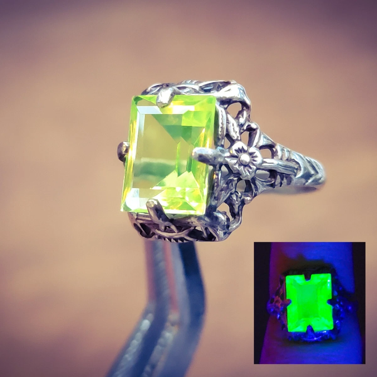 Uranium glass best sale ring