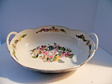GARDEN OF EDEN Oval Handled Bowl 11" length  By Georges Briard Original piece