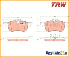 Brake pad set, disc brake Cotec TRW GDB1374 for MG