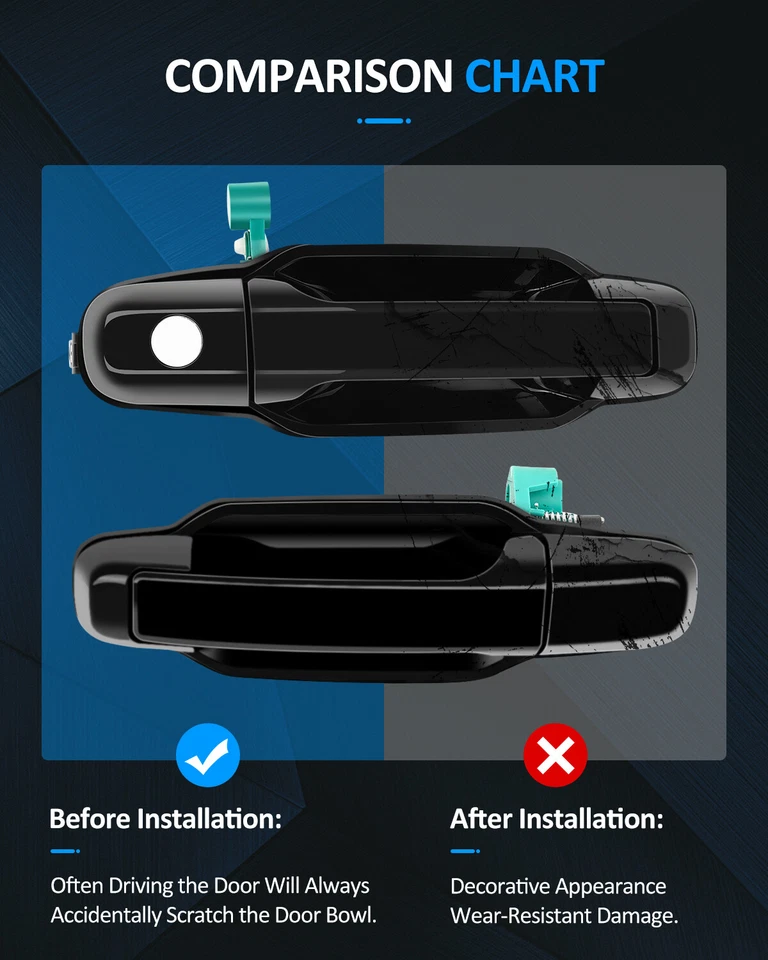 For 2003-2009 Kia Sorento Front Rear Left Right Side 4 pcs Exterior Door Handles Foto 2 de 4