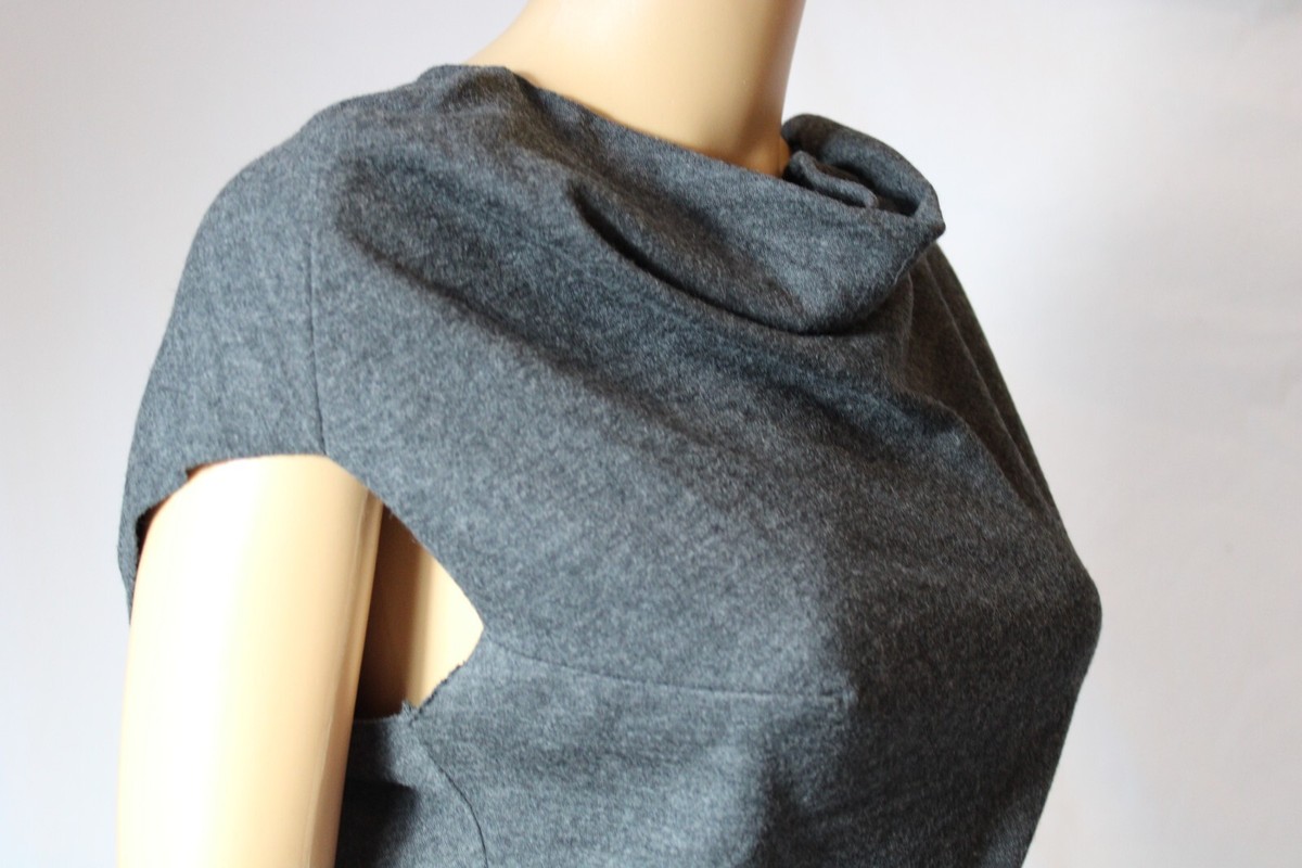 Helmut Lang Gray Draped Dress Size S | eBay