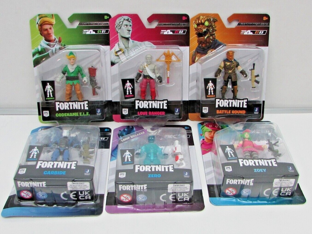 Set of 6 2021 Fortnite Legendary Micro Series Posable Action