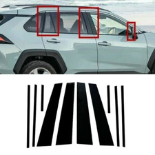 For Toyota RAV4 2019-2024 Bright black PC sticker Window B-C Pillar Post Trim