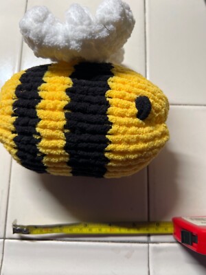 Handmade Crochet Soft Plush Bumble Bee Cute Stuffed Animal Yellow and Black