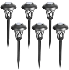 6PK Outdoor LED Solar Pathway Lighting for Garden Walkway Driveway Sidewalk Yard