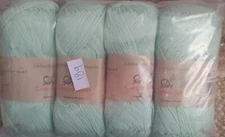 New Lot 4 Skeins Jubileeyarn Jubilee Cotton Select Yarn GREEN MINT 3.25mm/3us
