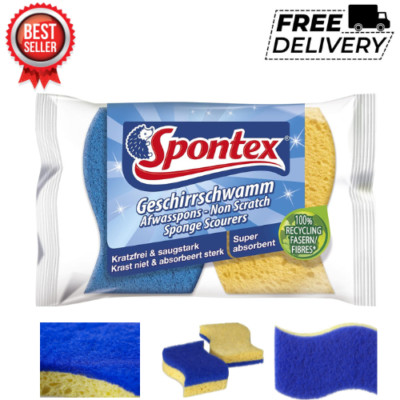 Spontex kratzfester super saugfähiger Schwammscheuer, 2er Pack. UK