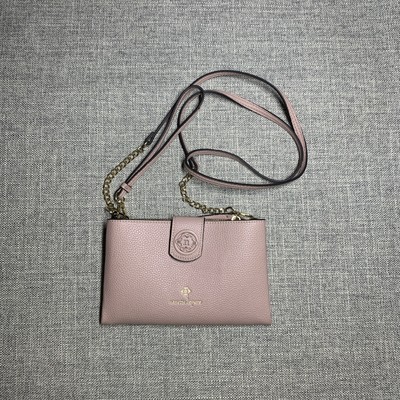 Nanette Lepore Pale Pink Crossbody Purse Wristlet Detachable Chain Strap