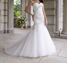David Tutera Mon Cheri 112203 Ciprianna Wedding Dress 14 Ivory Lace Tulle