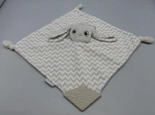 Boogin Head Gray Rabbit Security Blanket/Lovey Teether
