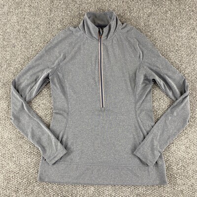 Hind Womens 1/2 Zip Pullover With Thumbholes Blue Size Large