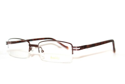 NEW REALITY R3722 BROWN TORTOISE SEMI RIMLESS EYEGLASSES RX FRAMES 53-17-143 MM