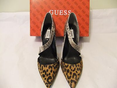 Escarpins Guess Bivonaly Talons Aiguilles – Taille 7, Imprimé Animalier, Cuir, Neuf Dans Boîte