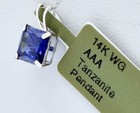 AAA TANZANITE  0.92 Cts  PENDANT 14K  WHITE GOLD - MADE IN USA - Free Chain — photo 3