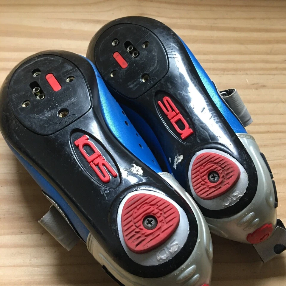 SiDI T-1 Велоспорт Триатлон Велосипед Дорожные Туфли Вентилируемая Кожа Синий Серебристый Размер 41 - Изображение 2 из 4