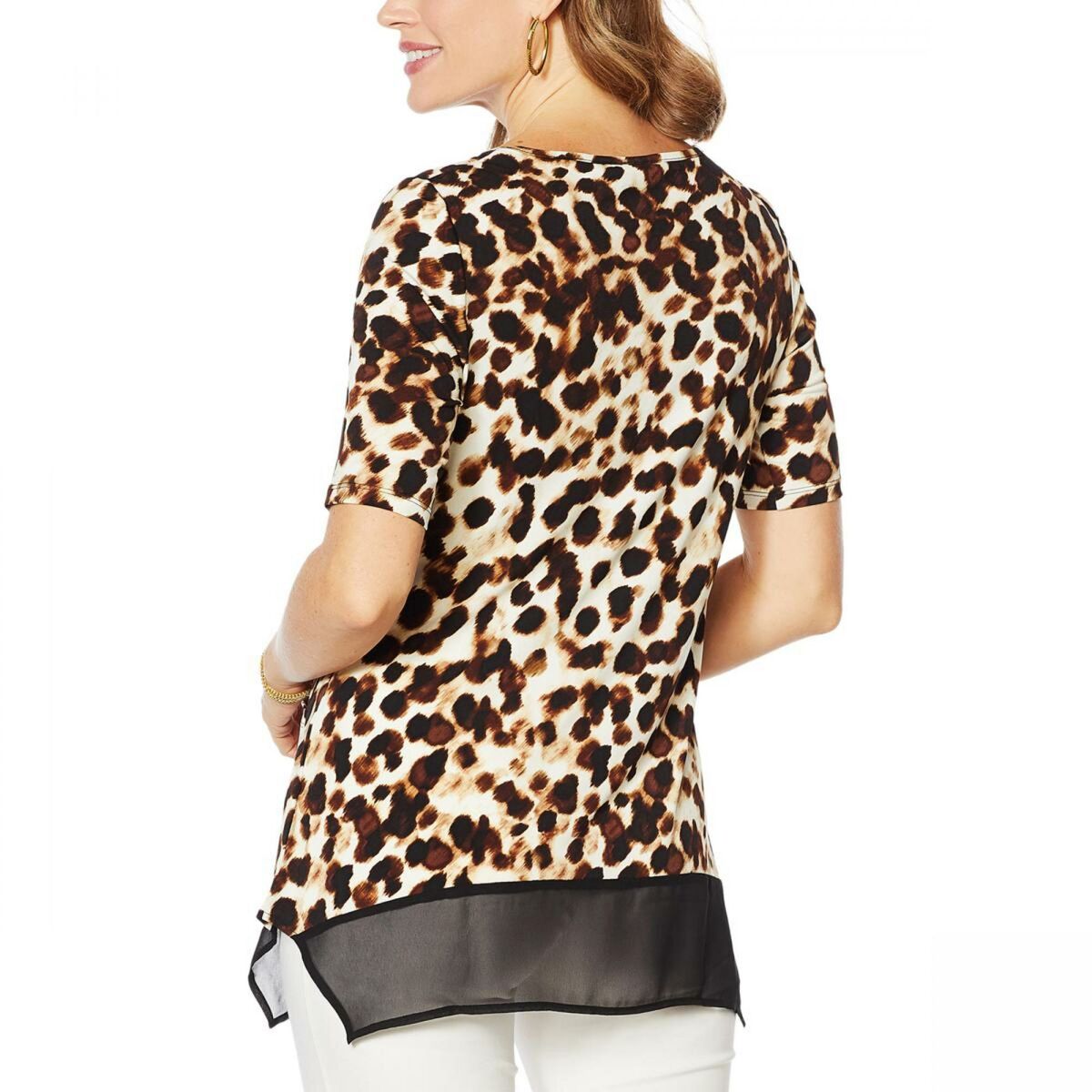 nWT Nina Leonard Women's Mixed Media Tunic Top With Pockets nWT Nina Leonard Women's Mixed Media Tunic Top With Pockets