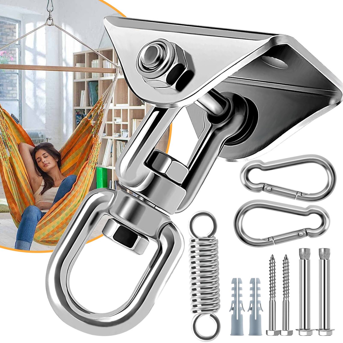 Hammock Swing Hanger Hook Ceiling Swing Hooks Heavy Duty Hammock Hook 360  Rotate